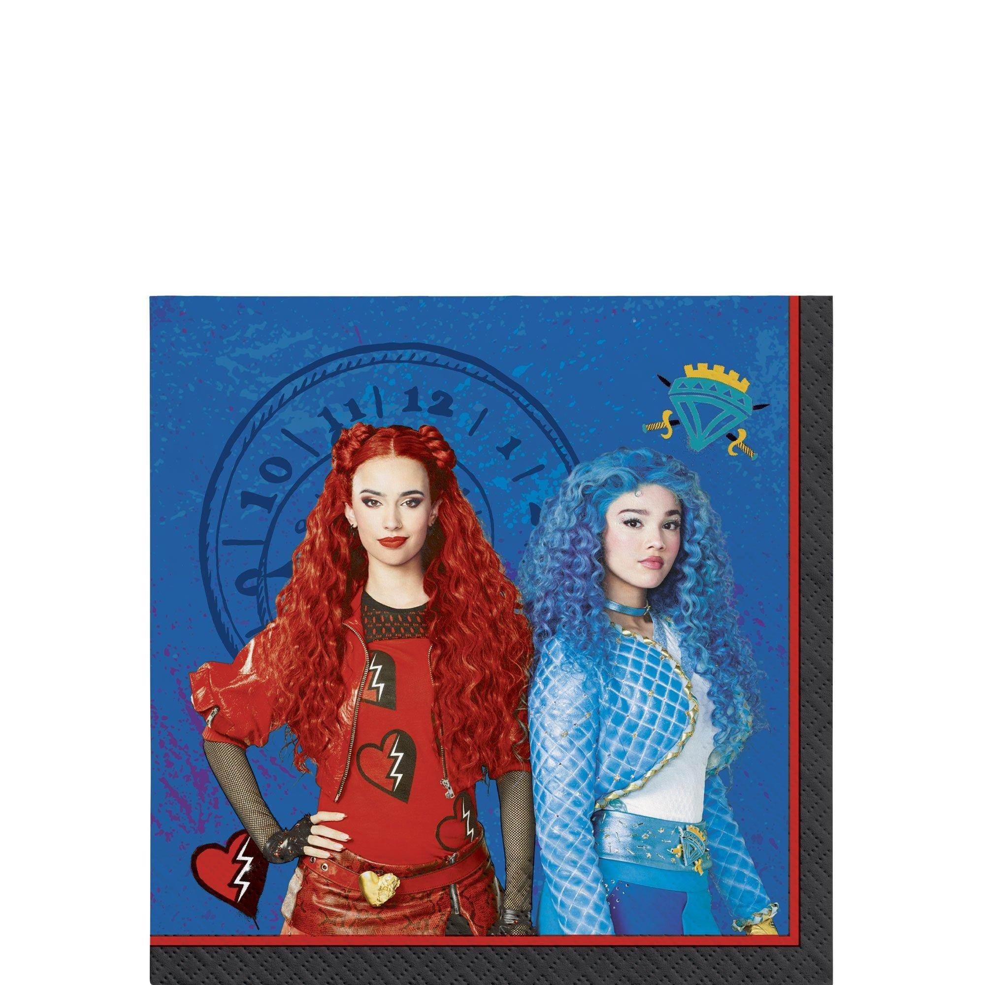 Descendants 4 Party Supplies Pack for 8 Guests - Kit Includes Plates, Napkins, Cups, Table Cover, Banners & Themed Latex Balloons